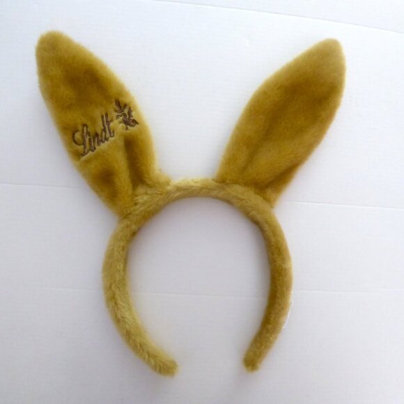 NEW PLUSH FUZZY RABBIT EASTER BUNNY EARS HEADBAND LINDT CHOCOLATE BRAND - Picture 2 of 5